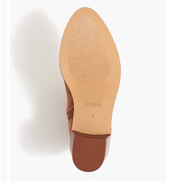 J. Crew Sueded Ankle Block Heel Boots Toffee 8 1/2 - Picture 6 of 8